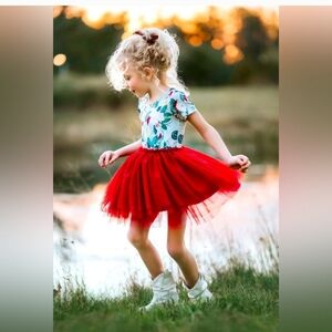 Only Little Once Girls Floral Tulle Tutu Dress